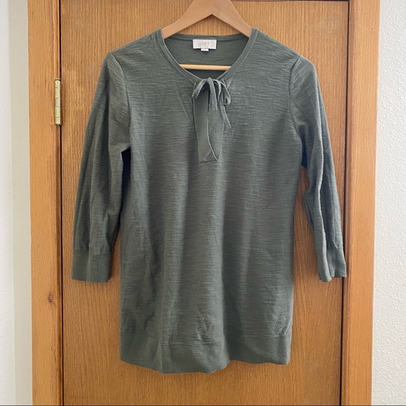LOFT Tops - LOFT • Oversized Tie Neck Shirt Tunic - Size M